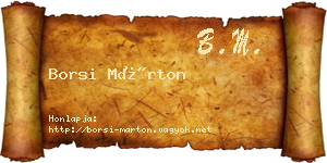 Borsi Márton névjegykártya
