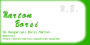 marton borsi business card