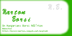 marton borsi business card